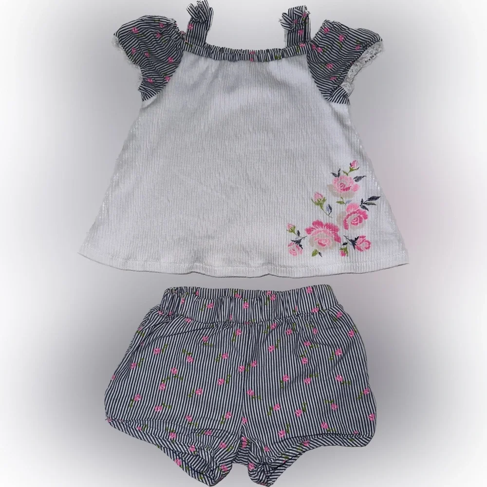 🌹Okie Dokie Blue/White Rose Outfit🌹 - Picture 1 of 2